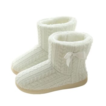 Chausson laine et fourré coton femme