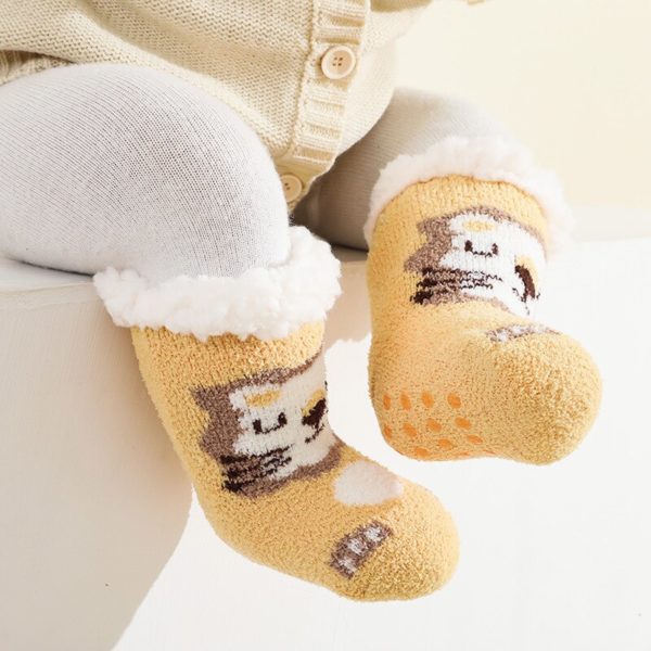 Chaussons chaussettes animaux coton épais bébé fille 1541 b9eb2a