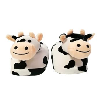 Pantoufles d'hiver en forme de vache
