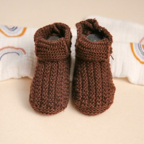 Chaussons en tricot de coton pour nouveau-né 22951