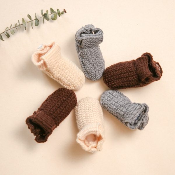 Chaussons en tricot de coton pour nouveau-né 22951