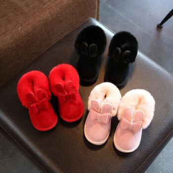 Chaussons bottes avec lapin et noeud