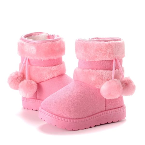 Chaussons bottes pompons 24469