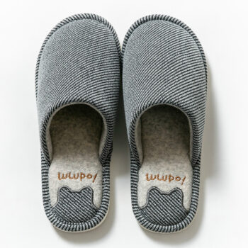 Chaussons en coton , pantoufles à rayures imprimées, pour la maison