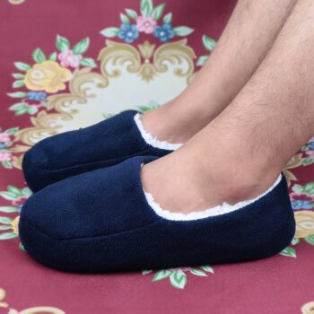 Pantoufles d'intérieur en daim et fourrure pour hommes