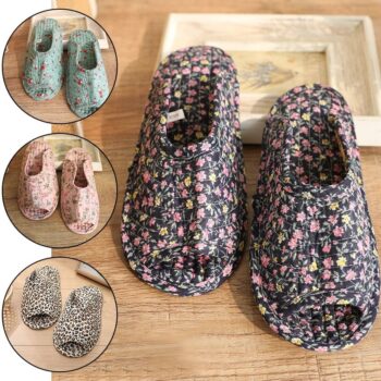 Pantoufles de maison en tissu de coton pour femmes