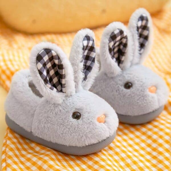 Pantoufles en fourrure de lapin pour enfants 49596 jwodi0