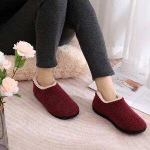Pantoufles chaudes rouges en coton pour femme