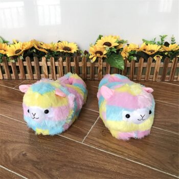 Pantoufles d'intérieur style mouton en coton