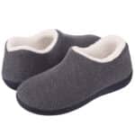 Pantoufles chaudes grises en coton pour femme