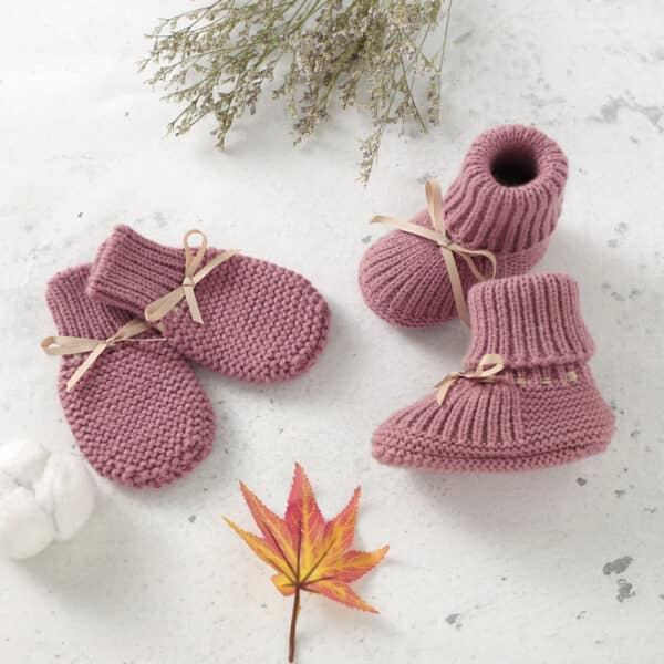 Ensemble de chaussons et gants tricotés pour bébés filles et garçons 58198 lst0oz