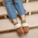 Chausson Fourrure Femme Marron Chaud et Confortable