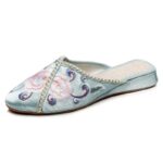 Chausson Chinois à Talon Bas Brodé de Fleurs