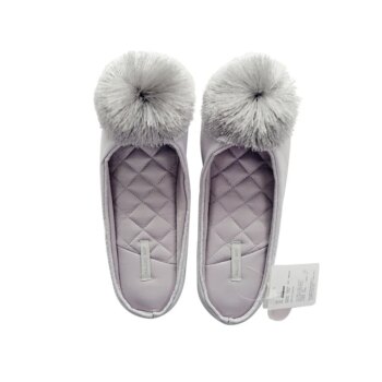 Chausson ballerine à pompon femme