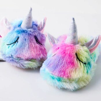 Chaussons pantoufles licorne pour enfants