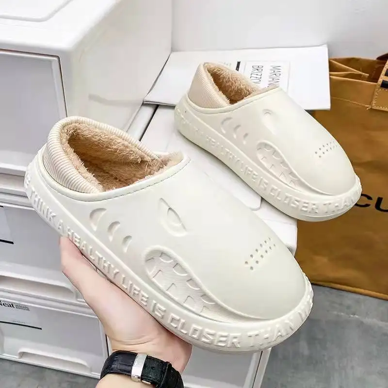 Générique Chausson Femme Requin/Vache Pantoufle Homme Hiver